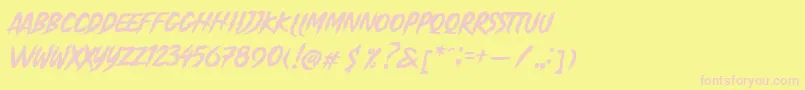 Шрифт Madjoe – розовые шрифты на жёлтом фоне