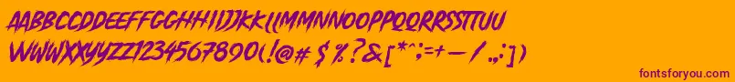 Madjoe Font – Purple Fonts on Orange Background