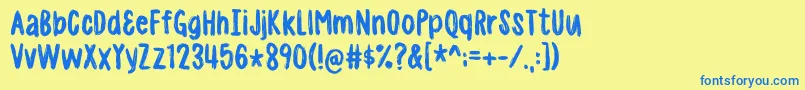 madpakkeDEMO Font – Blue Fonts on Yellow Background