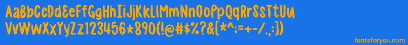 madpakkeDEMO Font – Orange Fonts on Blue Background