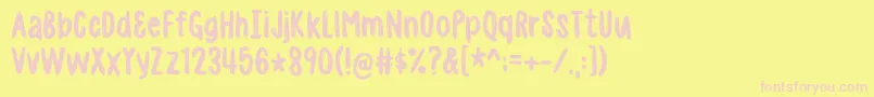 madpakkeDEMO Font – Pink Fonts on Yellow Background