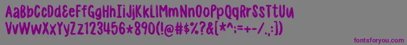 Шрифт madpakkeDEMO – фиолетовые шрифты на сером фоне