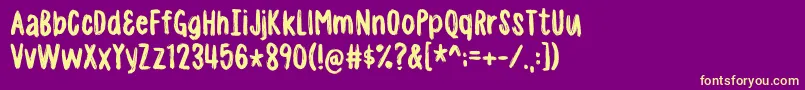 madpakkeDEMO Font – Yellow Fonts on Purple Background