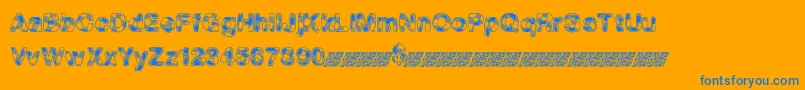 MadPicnic-Schriftart – Blaue Schriften auf orangefarbenem Hintergrund