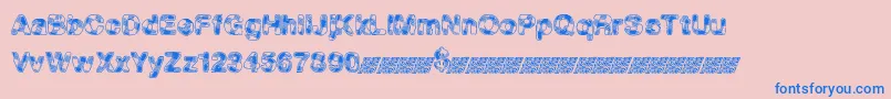 MadPicnic-Schriftart – Blaue Schriften auf rosa Hintergrund