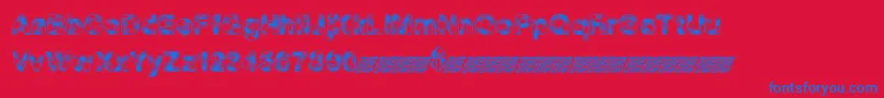 MadPicnic Font – Blue Fonts on Red Background