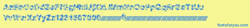 MadPicnic Font – Blue Fonts on Yellow Background