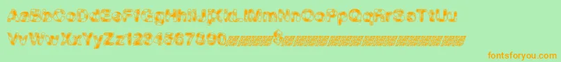 MadPicnic Font – Orange Fonts on Green Background