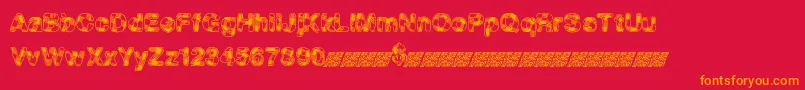 MadPicnic Font – Orange Fonts on Red Background