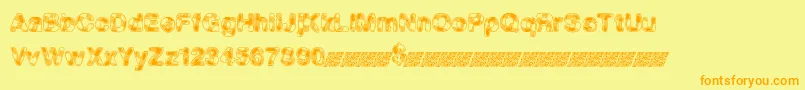 MadPicnic-Schriftart – Orangefarbene Schriften auf gelbem Hintergrund