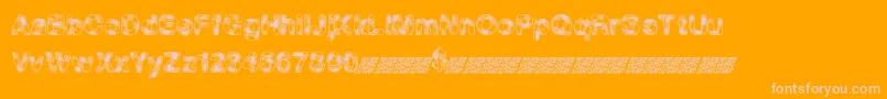 MadPicnic-Schriftart – Rosa Schriften auf orangefarbenem Hintergrund