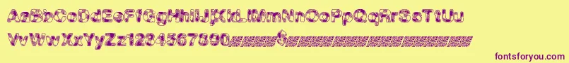 MadPicnic Font – Purple Fonts on Yellow Background