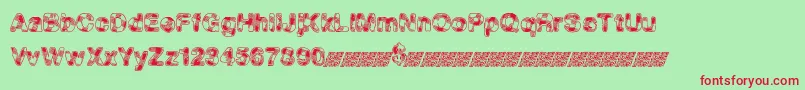 MadPicnic Font – Red Fonts on Green Background