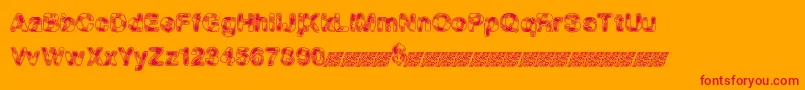 MadPicnic-Schriftart – Rote Schriften auf orangefarbenem Hintergrund