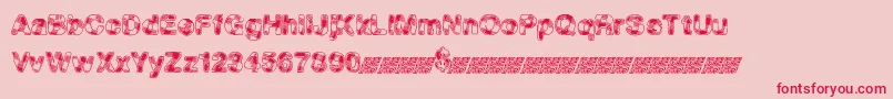 MadPicnic-Schriftart – Rote Schriften auf rosa Hintergrund