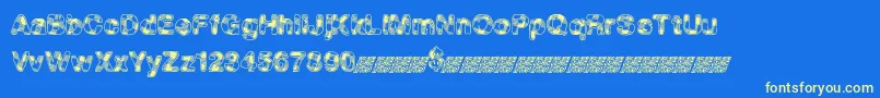 MadPicnic Font – Yellow Fonts on Blue Background