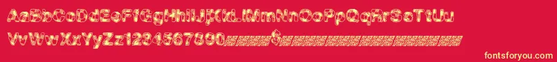 MadPicnic-Schriftart – Gelbe Schriften auf rotem Hintergrund