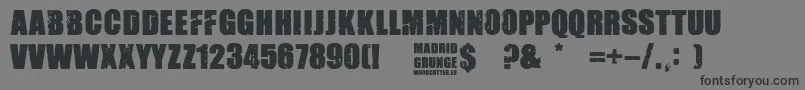 Czcionka Madrid Grunge – czarne czcionki na szarym tle