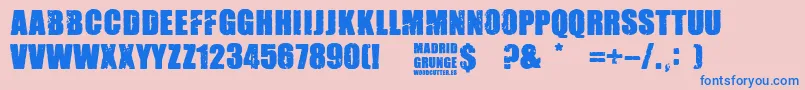 Madrid Grunge Font – Blue Fonts on Pink Background