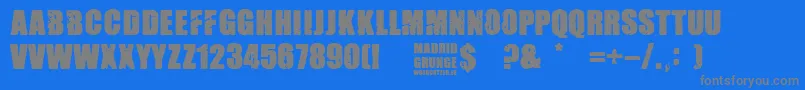 Madrid Grunge Font – Gray Fonts on Blue Background