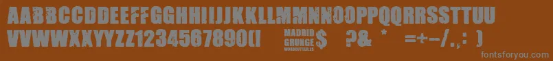 フォントMadrid Grunge – 茶色の背景に灰色の文字