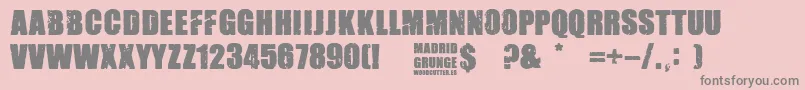 Madrid Grunge Font – Gray Fonts on Pink Background