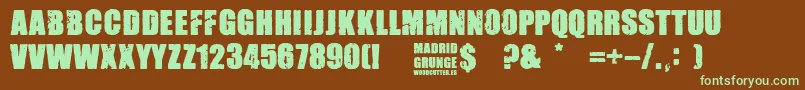 Madrid Grunge Font – Green Fonts on Brown Background