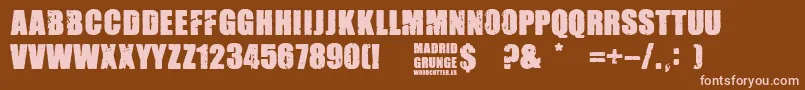 Madrid Grunge Font – Pink Fonts on Brown Background