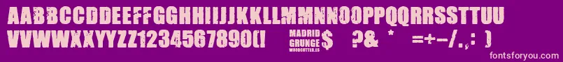 Madrid Grunge-Schriftart – Rosa Schriften auf violettem Hintergrund