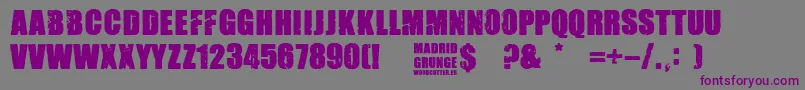 Madrid Grunge Font – Purple Fonts on Gray Background