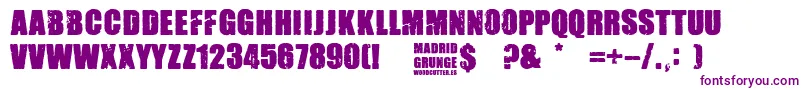 Madrid Grunge-Schriftart – Violette Schriften auf weißem Hintergrund