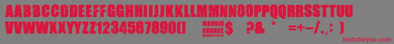 Madrid Grunge-Schriftart – Rote Schriften auf grauem Hintergrund