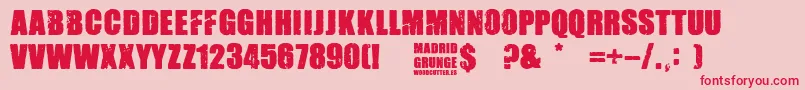 Madrid Grunge-Schriftart – Rote Schriften auf rosa Hintergrund