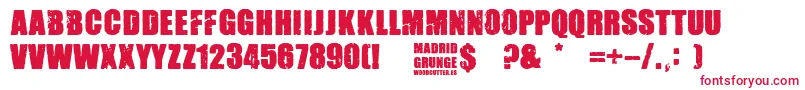 Madrid Grunge-Schriftart – Rote Schriften auf weißem Hintergrund