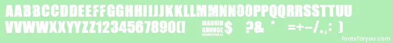 Шрифт Madrid Grunge – белые шрифты на зелёном фоне