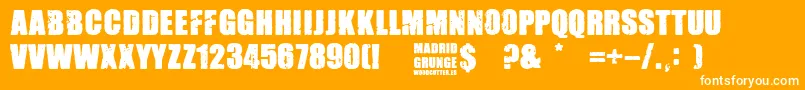 Madrid Grunge-fontti – valkoiset fontit oranssilla taustalla