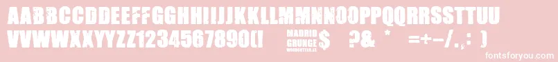 Madrid Grunge Font – White Fonts on Pink Background