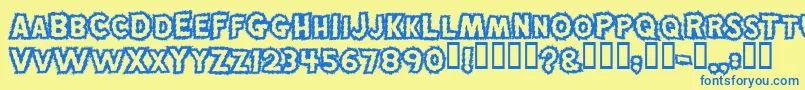 MadScience Font – Blue Fonts on Yellow Background