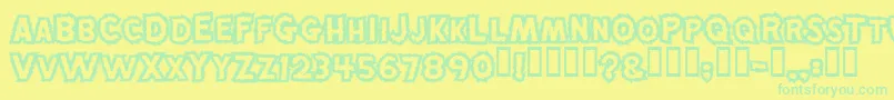 MadScience Font – Green Fonts on Yellow Background