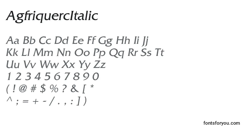 AgfriquercItalic font – alphabet, numbers, special characters