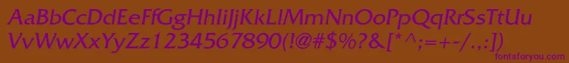 AgfriquercItalic Font – Purple Fonts on Brown Background