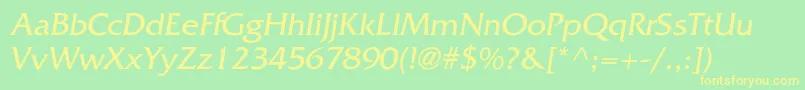 AgfriquercItalic Font – Yellow Fonts on Green Background