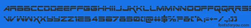 SpaceRangerLaserRegular Font – Black Fonts on Blue Background