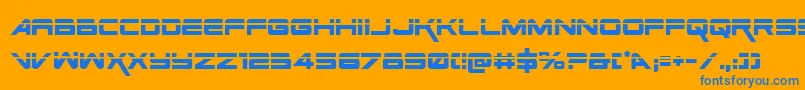 SpaceRangerLaserRegular Font – Blue Fonts on Orange Background