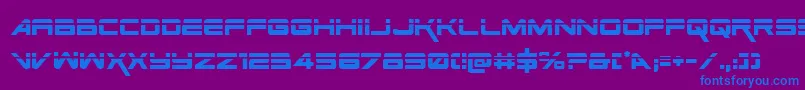 SpaceRangerLaserRegular Font – Blue Fonts on Purple Background