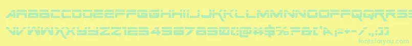 SpaceRangerLaserRegular Font – Green Fonts on Yellow Background