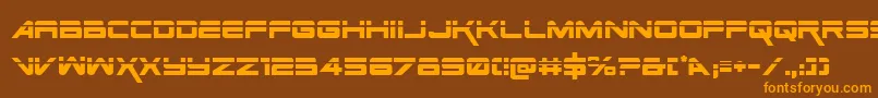 SpaceRangerLaserRegular Font – Orange Fonts on Brown Background