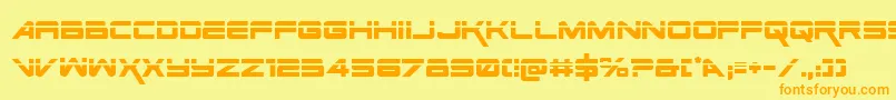 SpaceRangerLaserRegular Font – Orange Fonts on Yellow Background