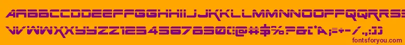 SpaceRangerLaserRegular Font – Purple Fonts on Orange Background