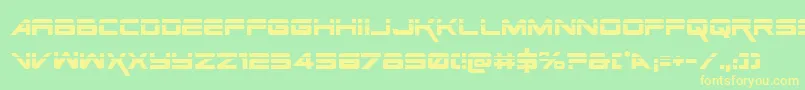 SpaceRangerLaserRegular Font – Yellow Fonts on Green Background